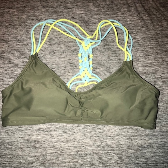 army green bathing suit top